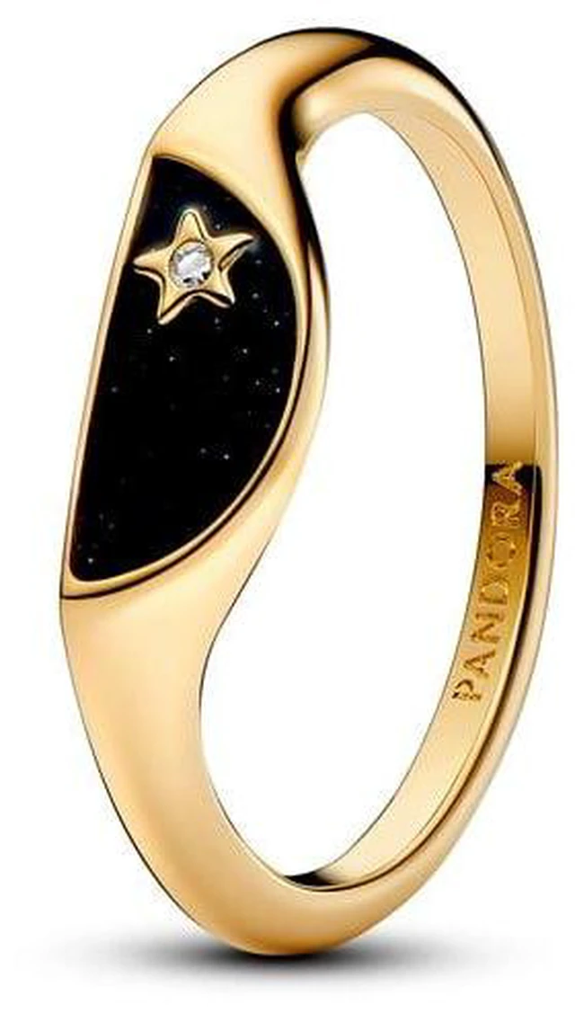 Alt view image 2 of 2 - Pandora Pandora ME Halved Enamel Signet Ring 14k gold plating
