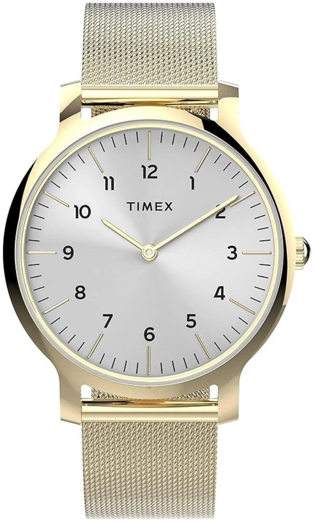 Alt view image 3 of 3 - Timex Gallery Norway 34mm Gold Mesh Ladies Watch