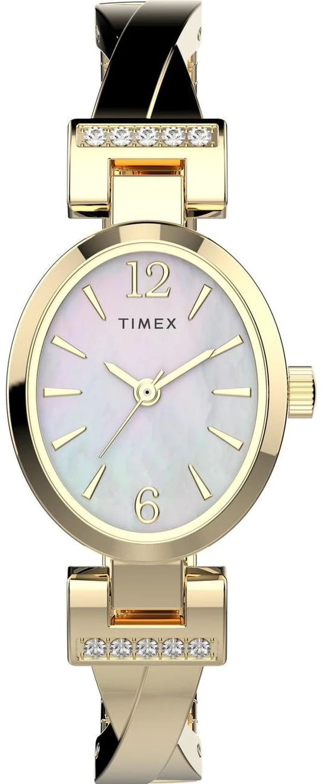 Alt view image 3 of 3 - Timex Dress Bangle Gold-Tone MOP Dial Ladies Watch
