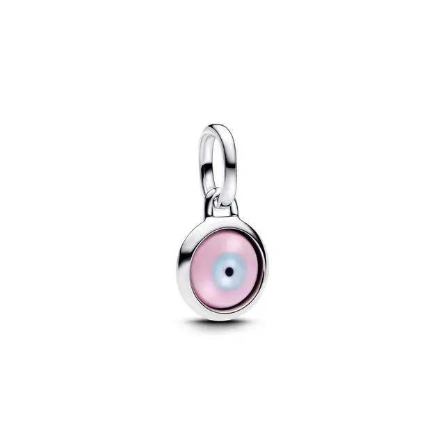 Alt view image 2 of 2 - Pandora Engravable Evil Eye Murano Glass Mini Dangle Charm Sterling silver