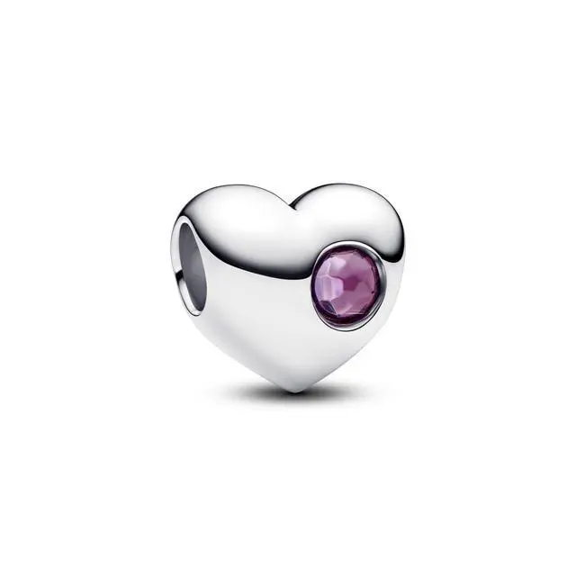 Alt view image 2 of 2 - Pandora Engravable Purple Stone Heart Charm