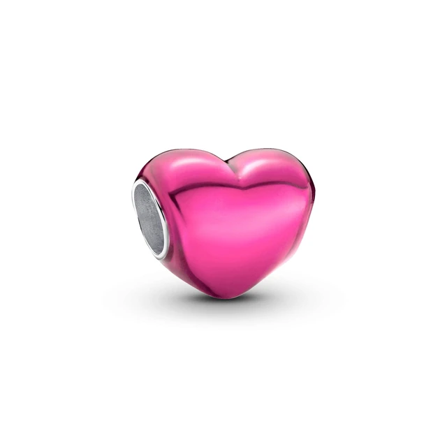 Alt view image 2 of 2 - Pandora Metallic Pink Heart Charm