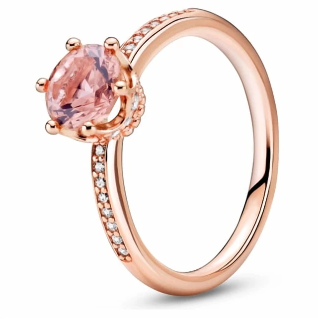 Alt view image 2 of 2 - PANDORA Pink Sparkling Crown Solitaire Ring