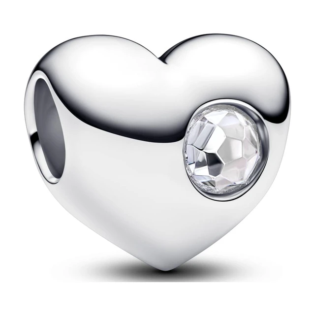 Alt view image 2 of 2 - Pandora Engravable Clear Stone Heart Charm