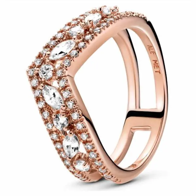 Alt view image 3 of 3 - Pandora Sparkling Marquise Double Wishbone Ring