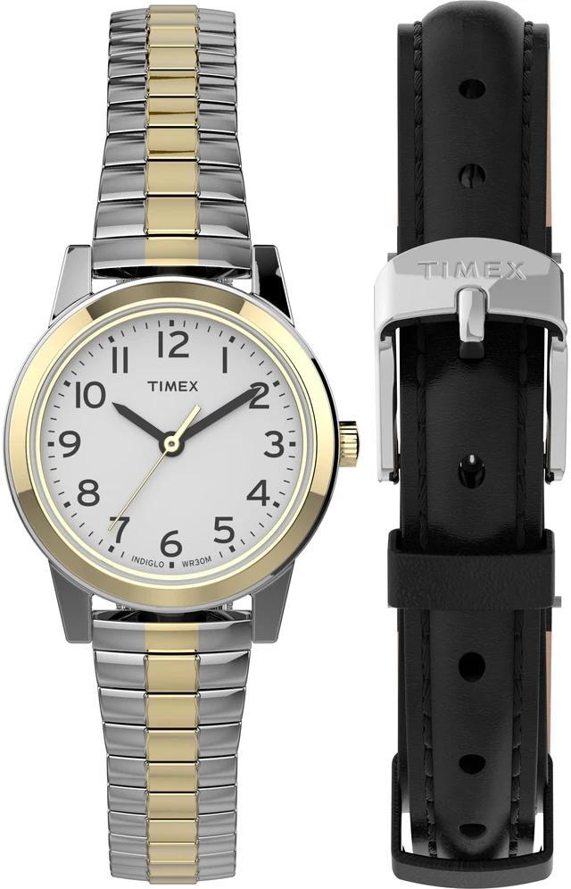 Alt view image 3 of 3 - Timex Main Street Expansion Band & Leather Strap Ladies Watch Box Set