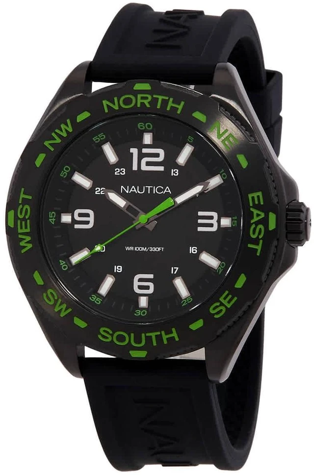 Alt view image 3 of 3 - Nautica Clearwater Beach Black Silicone Mens Watch