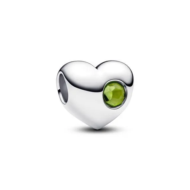 Alt view image 2 of 2 - Pandora Engravable Spring Green Stone Heart Charm
