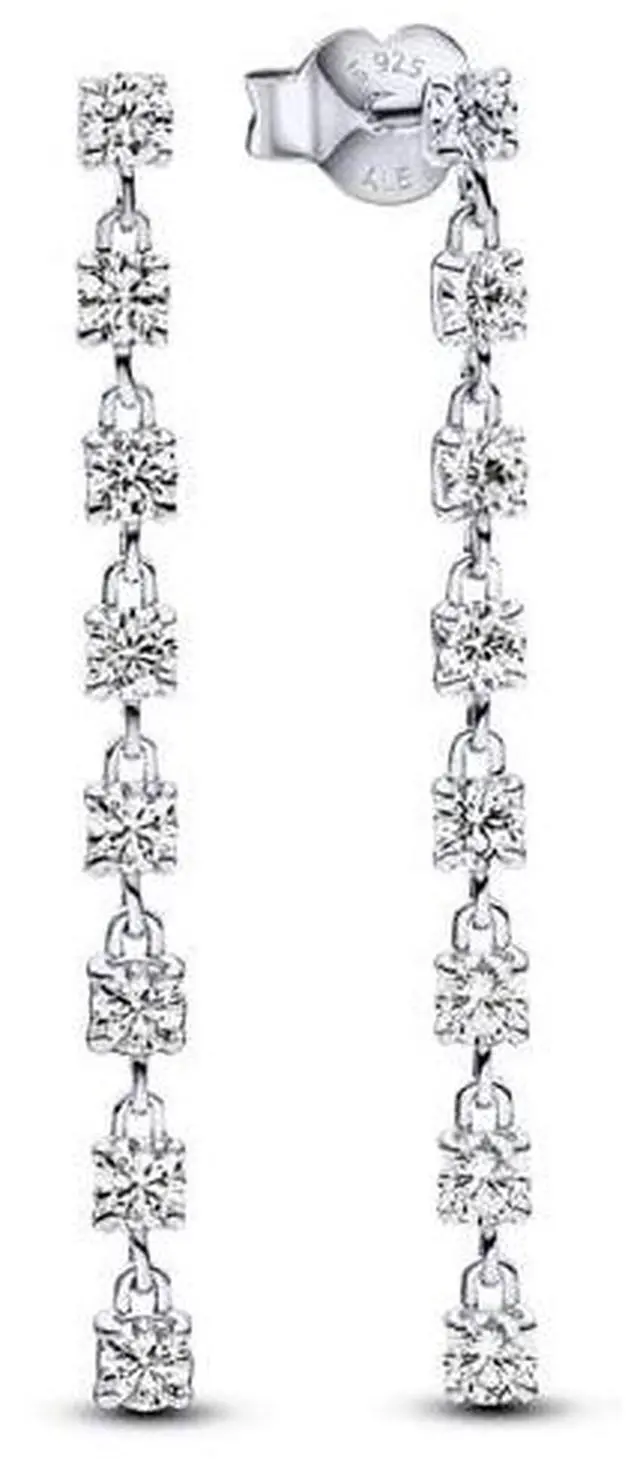 Alt view image 2 of 2 - Pandora Sparkling Eight Stones Drop Earrings Sterling silver