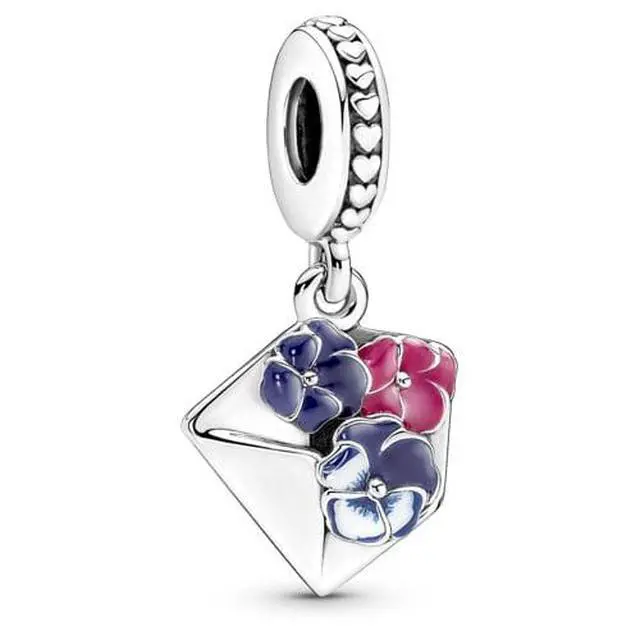 Alt view image 2 of 2 - Pandora Moments Pansy Flower Envelope Dangle Charm