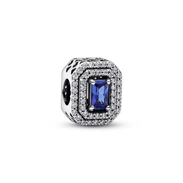 Alt view image 2 of 2 - Pandora Blue Sparkling Levelled Rectangular Charm