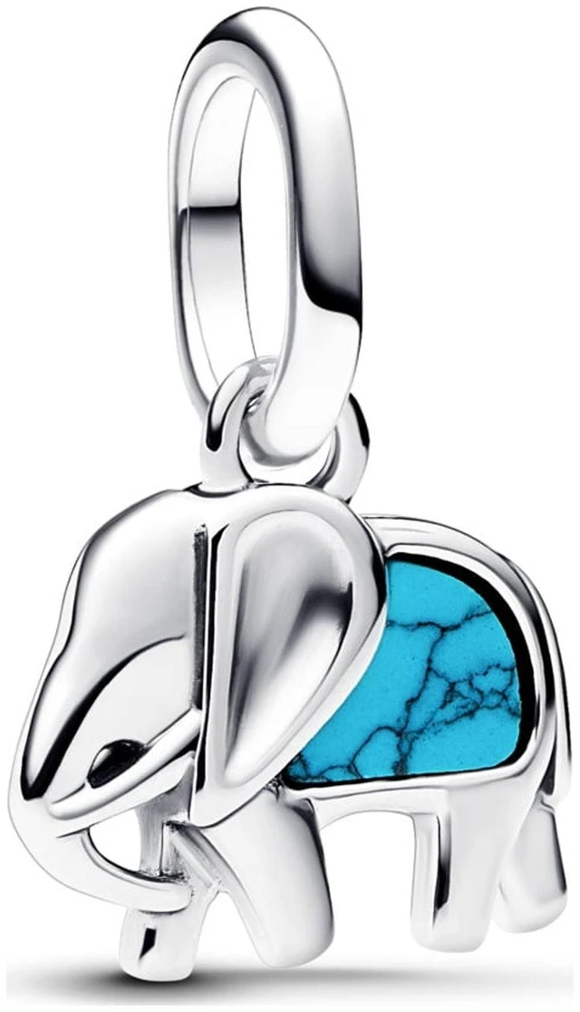 Alt view image 2 of 2 - Pandora Turquoise-colored Elephant Mini Dangle Charm