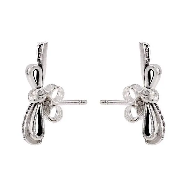 Alt view image 2 of 2 - PANDORA Brilliant Bows Stud Earrings - Clear CZ -
