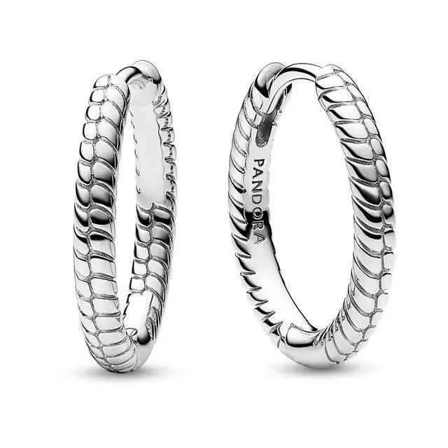 Alt view image 3 of 3 - Pandora Moments Small Charm Hoop Earrings