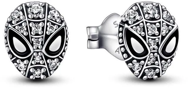 Main image of Pandora Marvel Spider-Man Mask Pave Stud Earrings