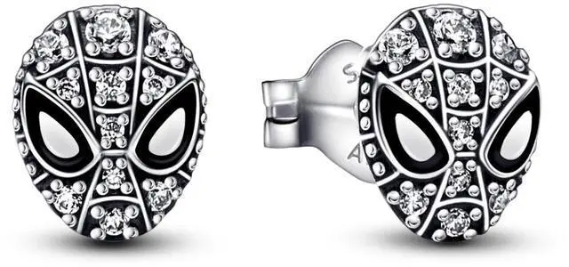 Alt view image 2 of 2 - Pandora Marvel Spider-Man Mask Pave Stud Earrings