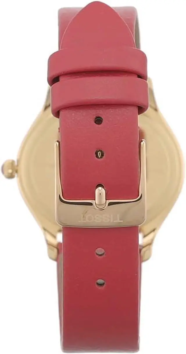 Alt view image 2 of 3 - Tissot T-Lady Bella Ora Mother of Pearl Dial Red Leather Strap Womens Watch