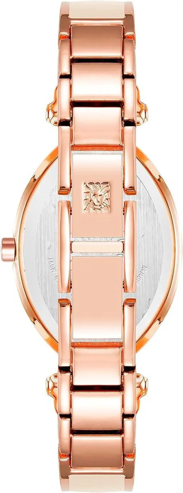 Alt view image 3 of 3 - Anne Klein Rose Gold-Tone Oval Blush Pink Mother-of-Pearl Diamond Accent Ladies Watch