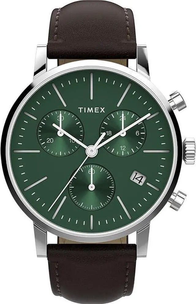 Main image of Timex Midtown 40mm Chronograph Leather Mens Watch