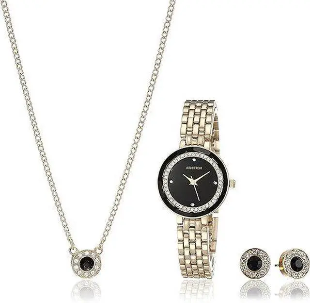 Main image of Armitron Gold-Tone Crystal Jewelry Set Ladies Watch