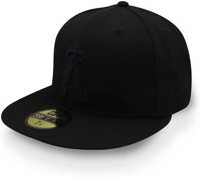 Main image of New Era Anaheim Angels MLB Basic 59FIFTY Black on Black Fitted Hat Size 7 1/4