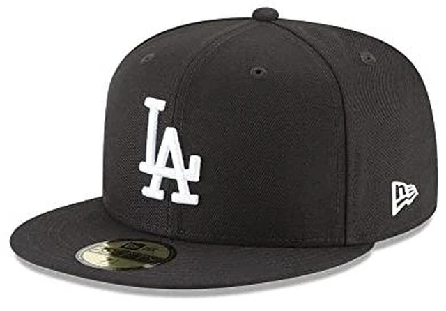 Alt view image 2 of 3 - New Era 11591149: Los Angeles Dodgers Basic Black/White 59FIFTY Fitted Cap (7 3/8)
