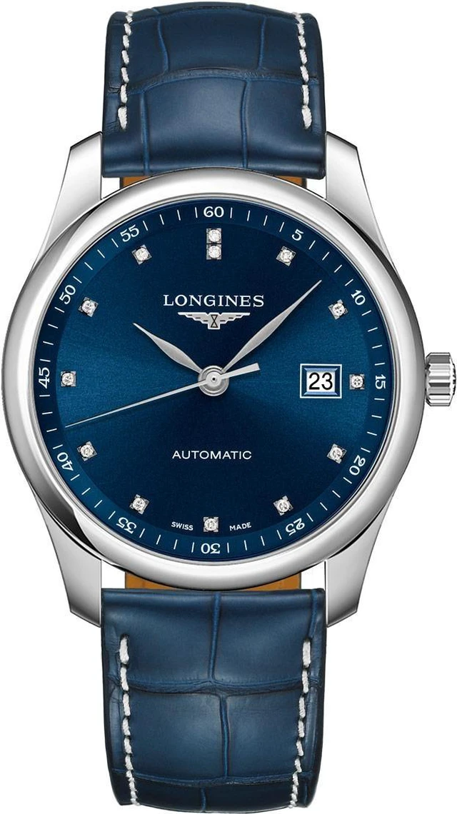 Main image of Longines Master Collection Automatic 40mm Blue Diamond Dial Leather Mens Watch