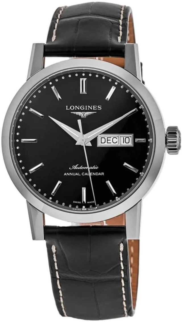 Main image of Longines Heritage 1832 Automatic Black Dial Leather Mens Watch