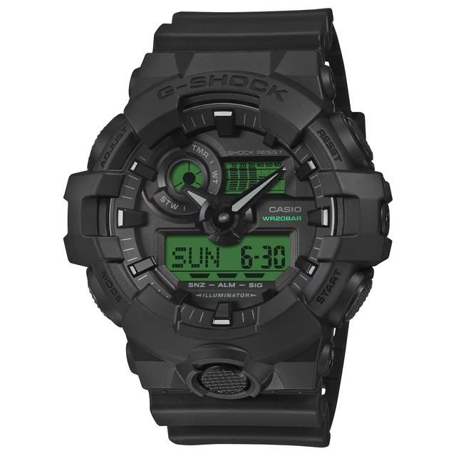 Alt view image 5 of 5 - Casio G-Shock Analog Digital Black Dial Resin Quartz GA-700BEG-1A 200M Men's Watch - OEM