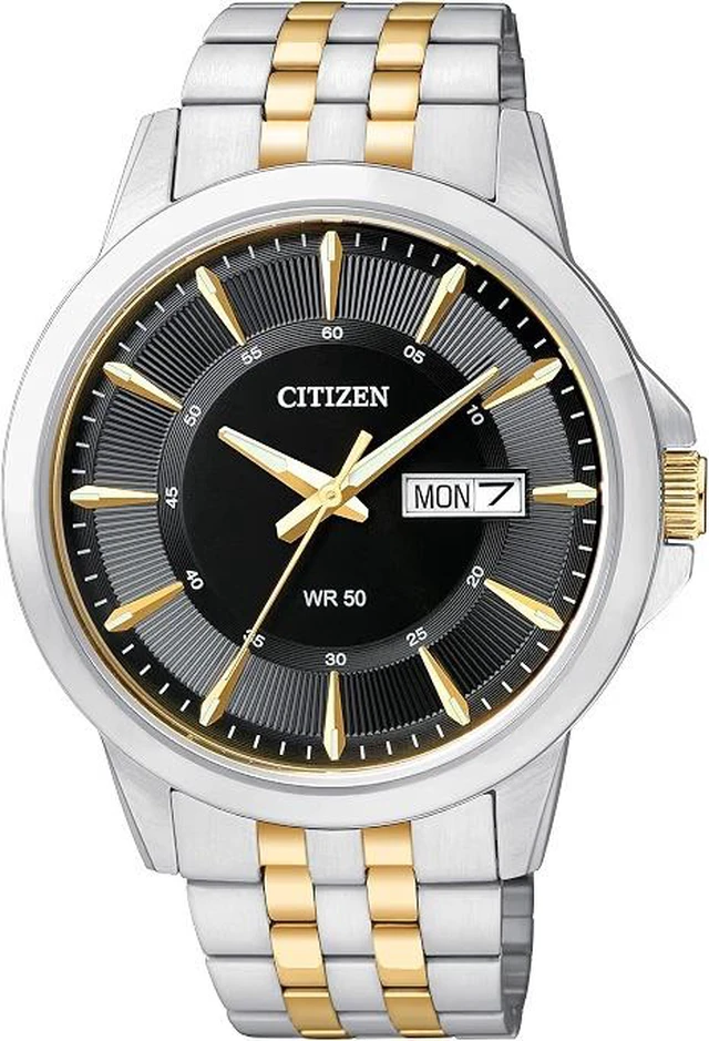 Main image of Citizen Quartz Black Dial Two-Tone Mens Watch