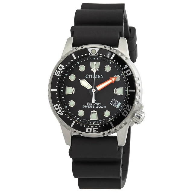 Alt view image 8 of 8 - Citizen Promaster Eco-Drive Diver's Black Dial 200M Men's Watch EO2020-08E