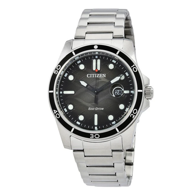 Alt view image 4 of 4 - Citizen Marine Stainless Steel Black Dial Eco-Drive AW1816-89E 100M Men's Watch