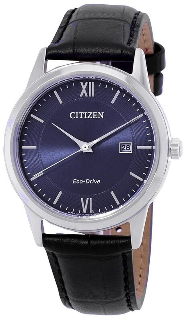 Alt view image 4 of 4 - Citizen Men's Eco-Drive Classic Watch with Leather Strap, 3-Hand Date