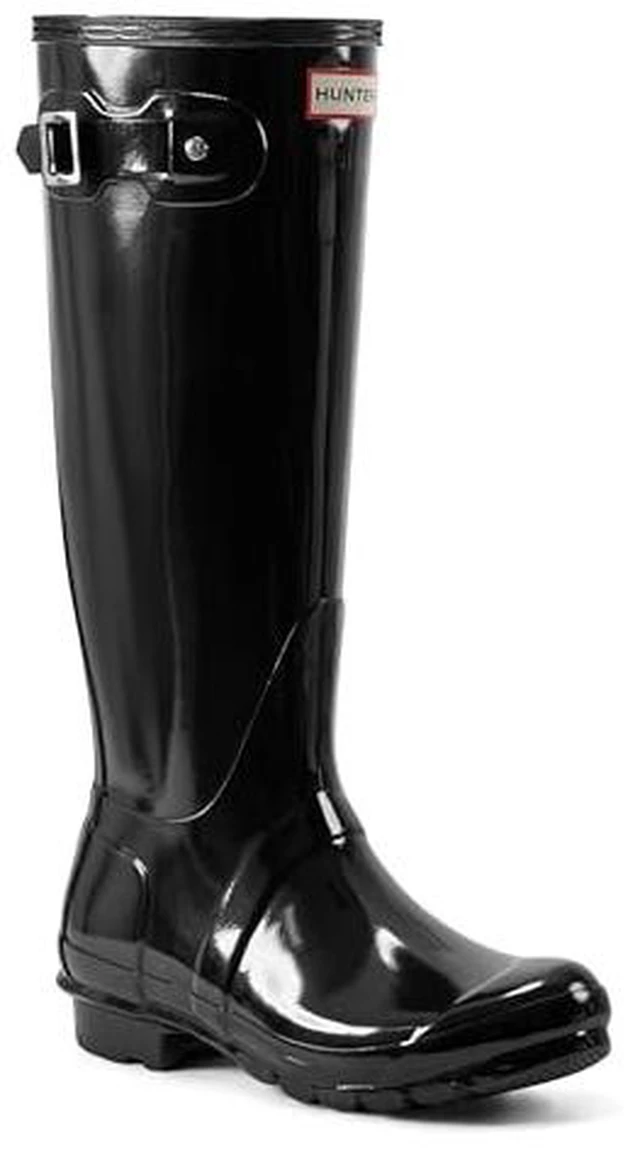 Alt view image 2 of 3 - Hunter Womens Original Tall Gloss Rain Boots - Black