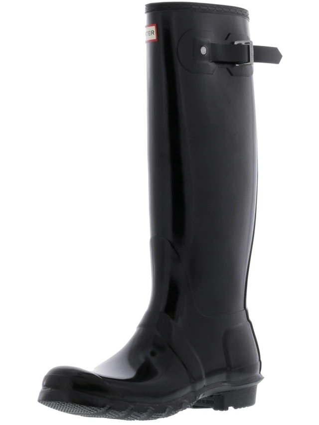 Alt view image 3 of 3 - Hunter Womens Original Tall Gloss Rain Boots - Black