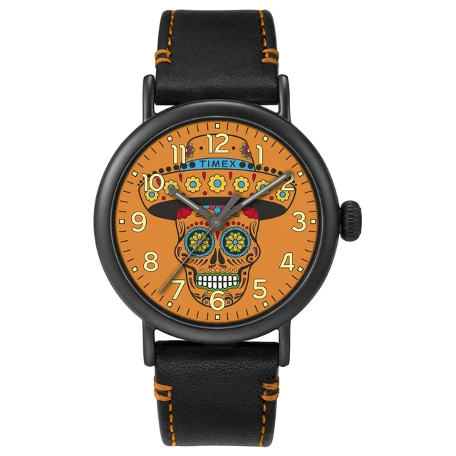 Alt view image 3 of 3 - Timex Standard Dia De Los Muerto Orange Dial Mens Watch
