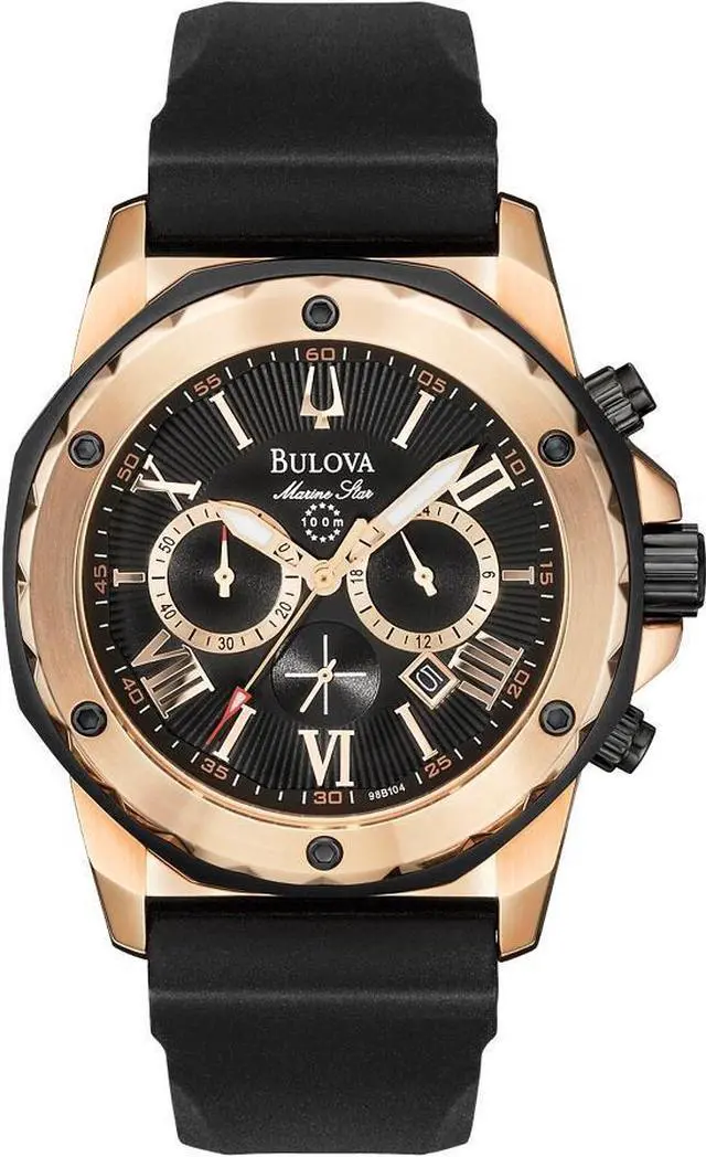 Alt view image 4 of 20 - Bulova Marine Star Mens Rose Gold Tone Quartz Chronograph Watch 98B104