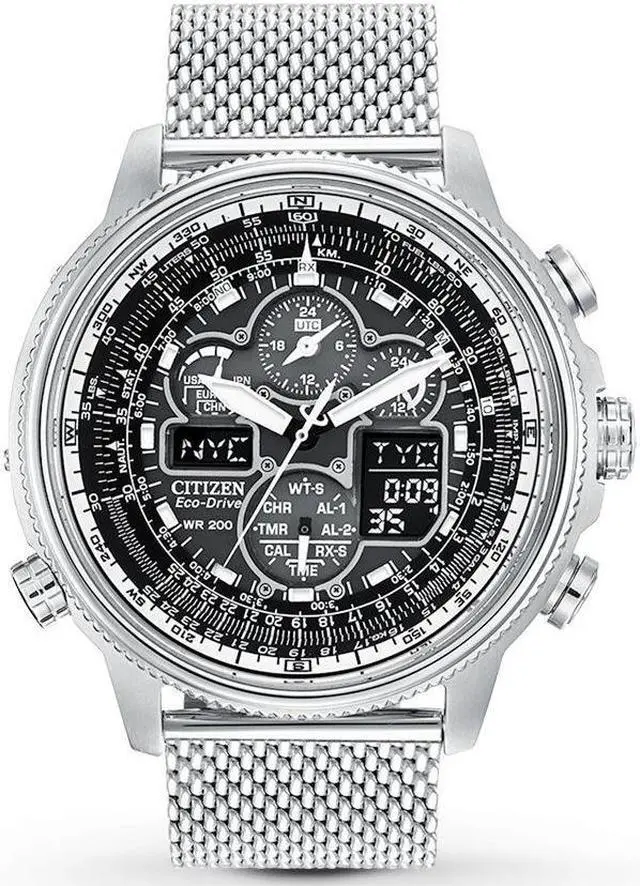 Alt view image 4 of 20 - Citizen Eco-Drive Navihawk A-T Mens Digital Chrono Watch JY8030-83E