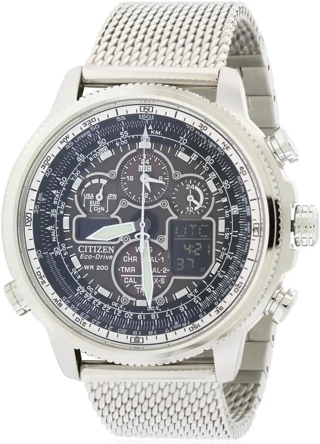 Alt view image 14 of 20 - Citizen Eco-Drive Navihawk A-T Mens Digital Chrono Watch JY8030-83E