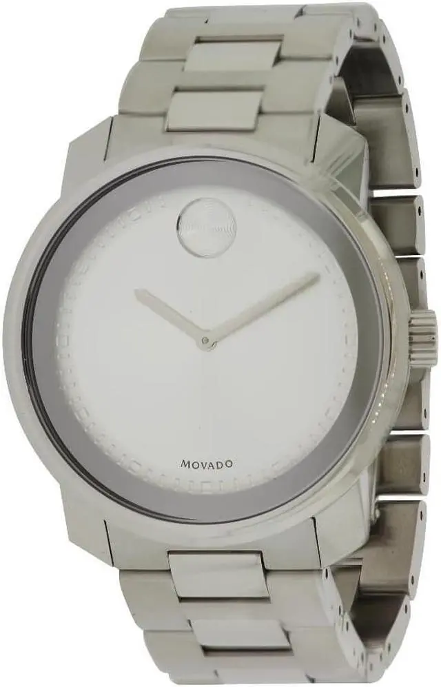 Alt view image 8 of 15 - Movado Bold Mens Silver Dial Stainless Steel Bracelet Swiss Quartz Watch 3600257