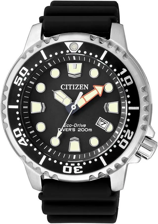 Alt view image 10 of 14 - Citizen Promaster Diver BN0150-28E Black/Black Polyurethane Analog Eco-Drive E168 Men's Watch