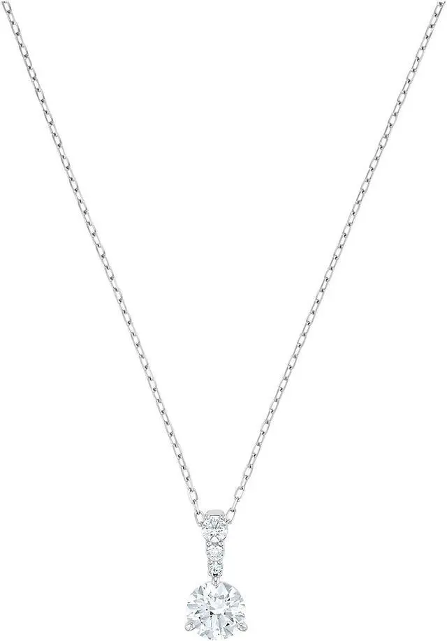 Main image of Swarovski Solitaire Pendant - White - Rhodium Plated -