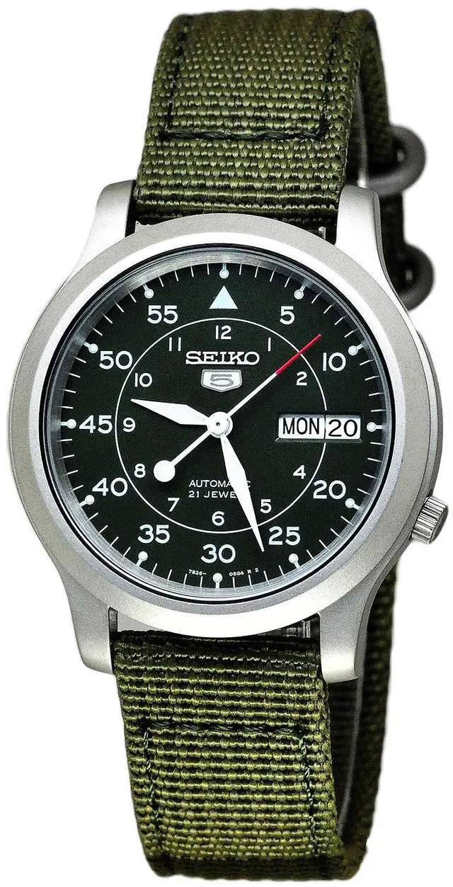 Alt view image 6 of 6 - Men’s Seiko 5 Automatic Fabric Watch  - Green
