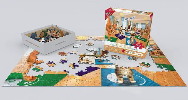 Alt view image 5 of 8 - EuroGraphics Dogs and Cats Yoga Studio Jigsaw Puzzle (300-Piece)