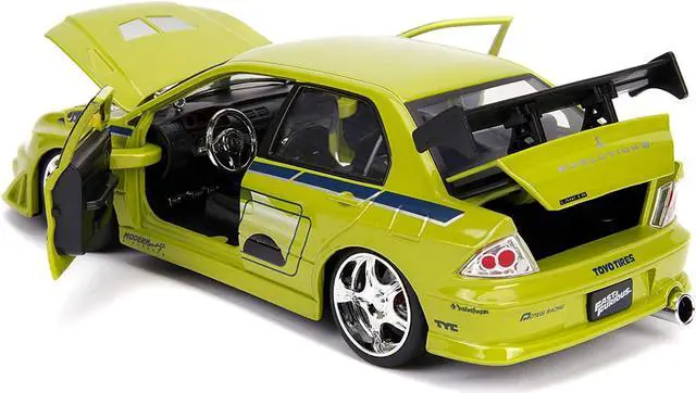 Alt view image 7 of 16 - Brian's Mitsubishi Lancer Evolution VII "The Fast and the Furious" Movie 1/24 Diecast Model Car by Jada