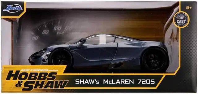 Alt view image 2 of 11 - Shaw's McLaren 720S RHD Metallic Gray "Fast & Furious Presents: Hobbs & Shaw" (2019) Movie 1/24 Diecast Model Car Jada