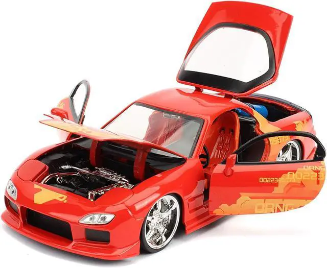 Alt view image 3 of 6 - Orange Julius' Mazda RX-7 "Fast & Furious" Movie 1/24 Diecast Model Car by Jada