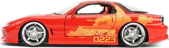 Alt view image 2 of 6 - Orange Julius' Mazda RX-7 "Fast & Furious" Movie 1/24 Diecast Model Car by Jada