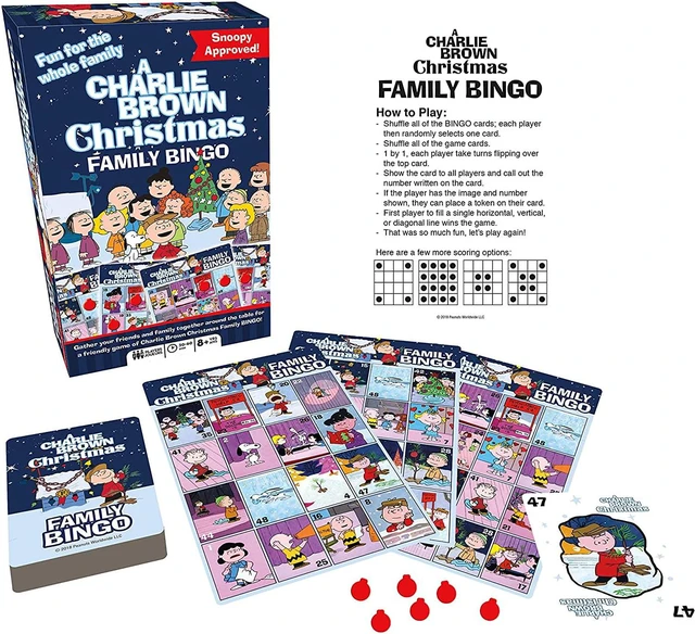 Alt view image 3 of 5 - aquarius charlie brown christmas family bingo