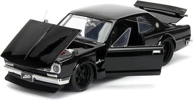 Alt view image 6 of 9 - Brian's Nissan Skyline 2000 GT-R Black from "The Fast and the Furious" Movie 1/24 Diecast Model Car by Jada